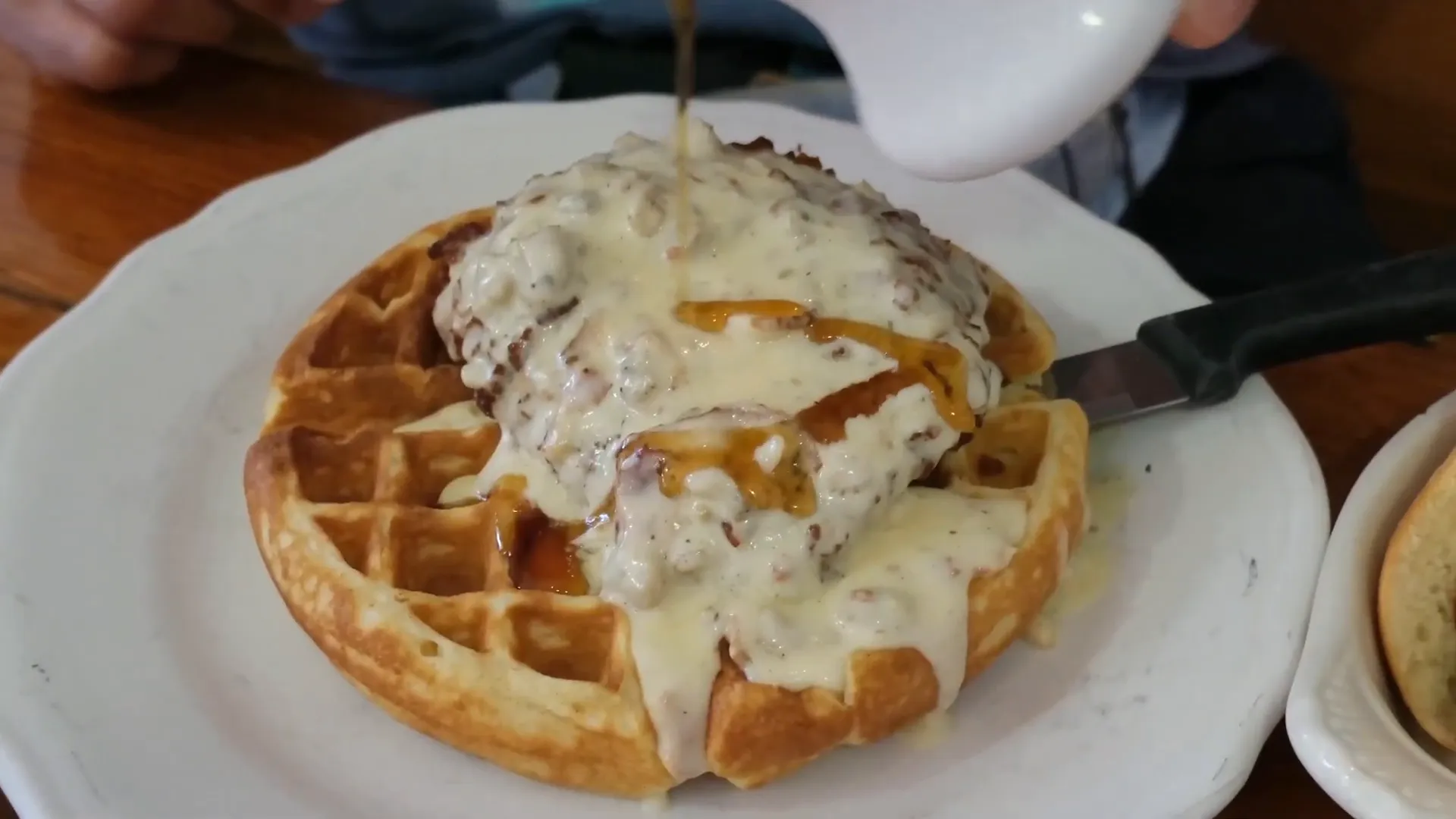 Delicious chicken and waffles from Leoda's Kitchen and Pie Shop